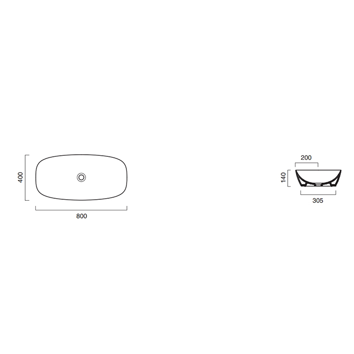 Catalano Zero Раковина чаша 80x40x14h см, без перелива, покр. Cataglaze, цвет: серебро/белый глянц. 0622800041