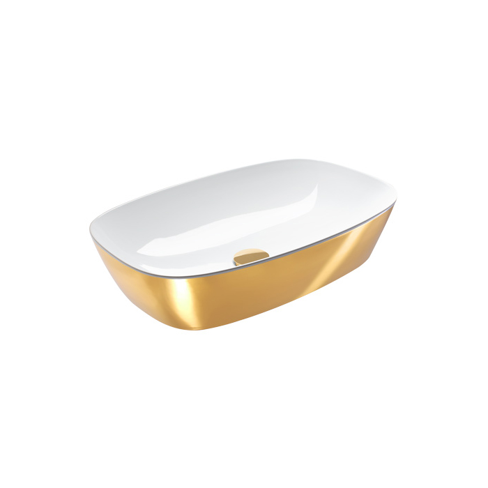 Catalano Zero Раковина чаша 60x40x14h см, без перелива, покр Cataglaze, цвет: золото/белый глянцевый 0622600042