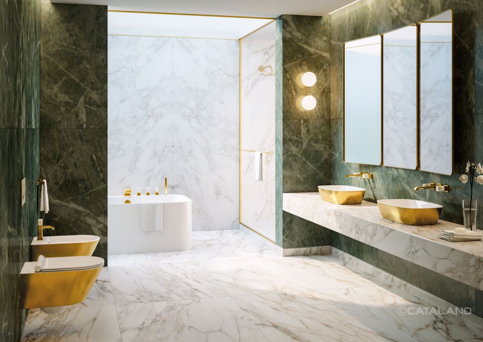 Catalano Zero Раковина чаша 60x40x14h см, без перелива, покр Cataglaze, цвет: золото/белый глянцевый 0622600042