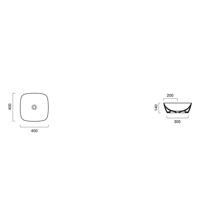 Catalano Zero Раковина чаша 40x40x14h см, без перелива, покр Cataglaze, цвет: золото/белый глянцевый 0622400042