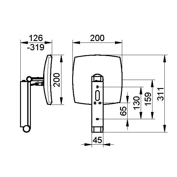 Keuco Kosmetikspiegel Косметич. зеркало iLook_move подвес., 5ти крат. увелич., подсвет., цвет: хром 17613 019004