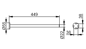 Keuco Полотенцедержатель одинарный 45см, цвет: черный 14920 370000