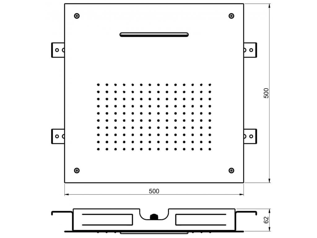 Almar Square 500 Потолочный душ 49,8х49,8 см, встраиваемый, 2 режима, цвет: matt black E044109.MB