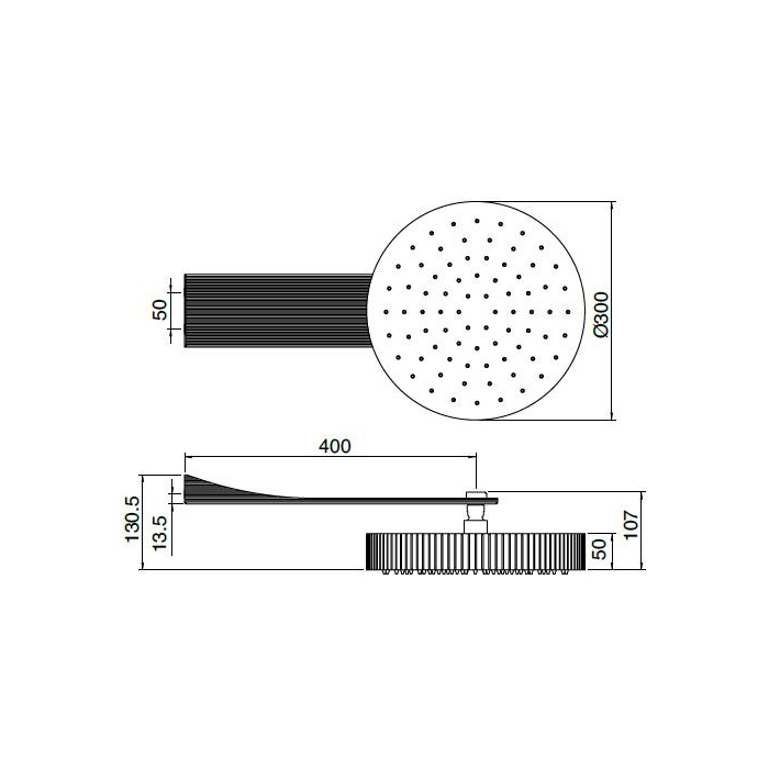 Treemme Ios Верхний душ d30 см, цвет: черный матовый ITRTBR380NN