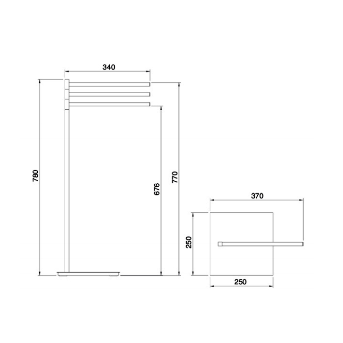 Treemme Quadra Полотенцедержатель напольный, цвет: хром IT1Z17CCZZZZ