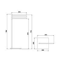 Treemme Quadra Полотенцедержатель напольный, цвет: хром IT1Z17CCZZZZ