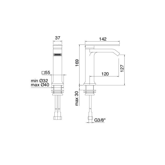 Treemme Ios Смеситель для раковины, на 1 отв., цвет: золото 24k IT2A11DDRMZZ