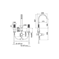 Treemme Kea Смеситель для раковины на 3 отверстия, цвет: хром IT3A16CCROZZ