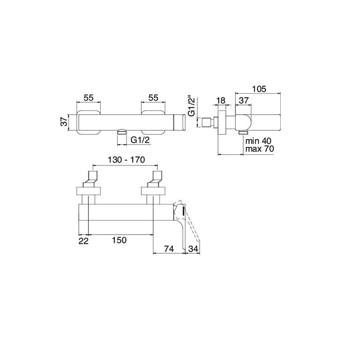 Treemme Hask Смеситель для душа, цвет: черный матовый IT6A56NNHAZZ