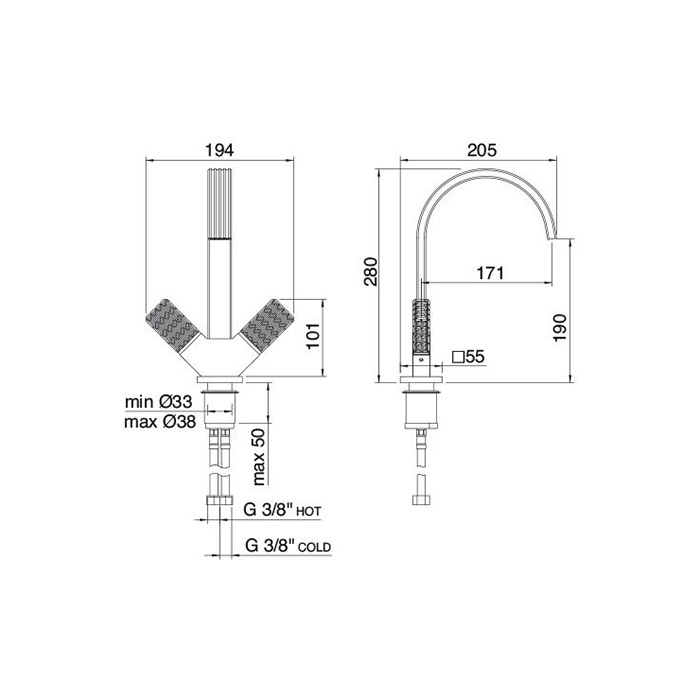 Treemme Kea Смеситель для раковины, излив 19 см, цвет: хром IT7A14CCROZZ