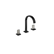 Treemme Kea Смеситель для раковины на 3 отверстия, излив 19,5 см, ручки из прозрачного стекла, цвет: IT7A16NNROZZ