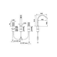 Treemme Kea Смеситель для биде на 3 отверстия, цвет: хром IT7A27CCKOZZ