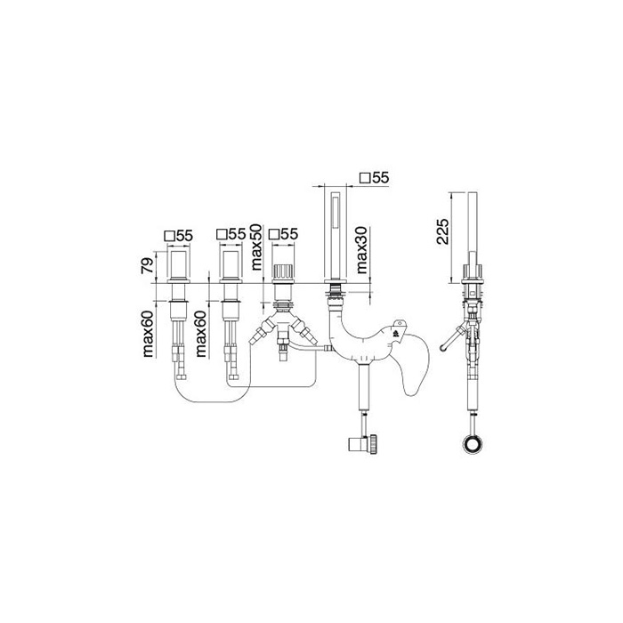 Treemme Kea Смеситель на борт ванны, цвет: золото 24k IT7A70DDK1ZZ