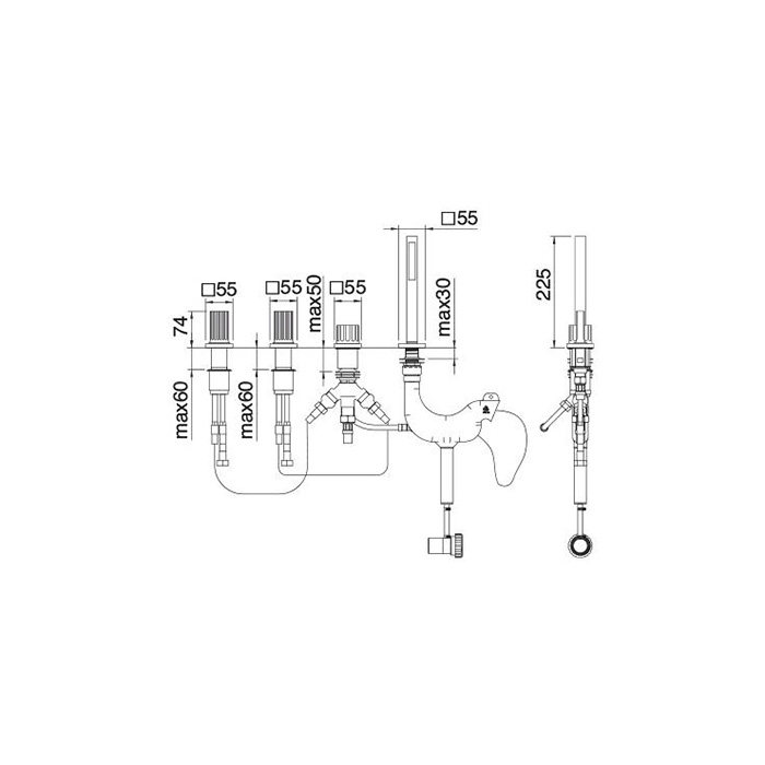 Treemme Kea Смеситель на борт ванны, цвет: золото 24k IT7A70DDKOZZ