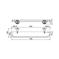 Treemme 8200 Полочка стеклянная 70 см, цвет: золото IT8225DDZZVV