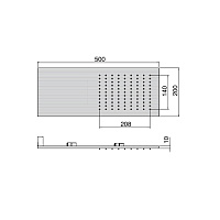 Treemme Ios Верхний душ 50х20 см, цвет: золото 24k ITRTBR376DD
