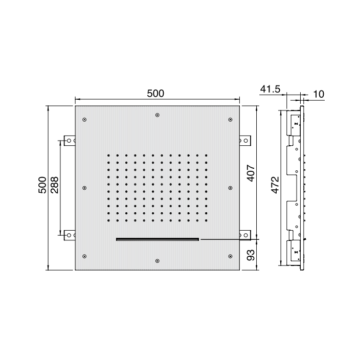 Treemme Ios Верхний душ 50х50 см, с каскадом, цвет: хром ITRTBR377CC