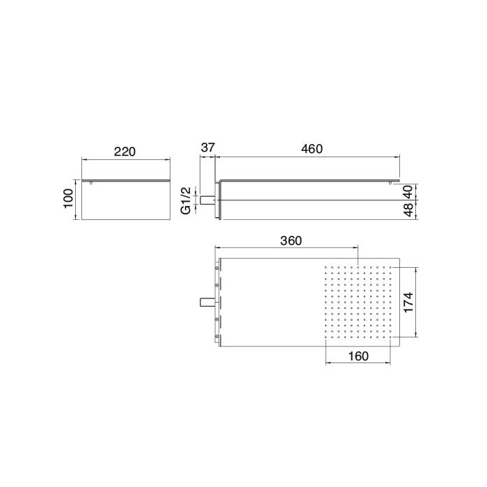 Treemme 3.6MM Верхний душ 16x17 см, цвет: нержавеющая сталь RWIT2847IS02