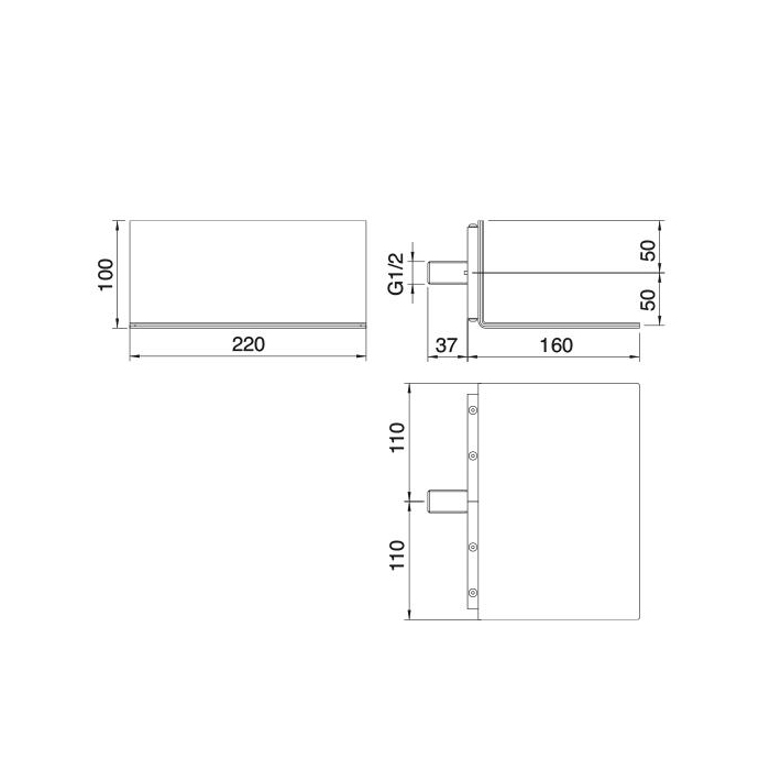 Treemme 3.6MM Верхний душ с каскадом, цвет: нержавеющая сталь RWIT2847IS22
