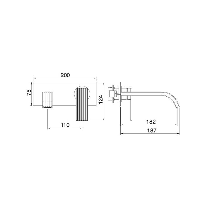 Treemme Ios Смеситель для раковины, встраиваемый, цвет: золото 24k RWIT2AA5DD04