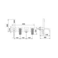 Treemme Ios Смеситель для ванны/душа, встраиваемый, цвет: черный матовый RWIT2AD8NN01