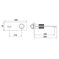Treemme 3.6MM Смеситель для раковины, встраиваемый, цвет: нержавеющая сталь RWIT9AA5IS21