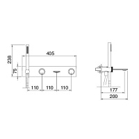 Treemme 3.6MM Смеситель для ванны, встраиваемый, цвет: нержавеющая сталь RWIT9AD7IS21