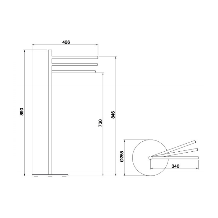Treemme Filo Полотенцедержатель напольный, цвет: хром IT2Z17CCZZZZ