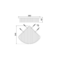 Treemme Filo Полочка-решетка угловая, цвет: золото IT3Z36DDZZZZ