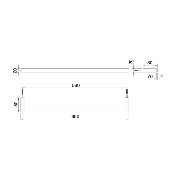 Treemme Quadra Полотенцедержатель 60 см, цвет: золото IT1Z05DDZZZZ