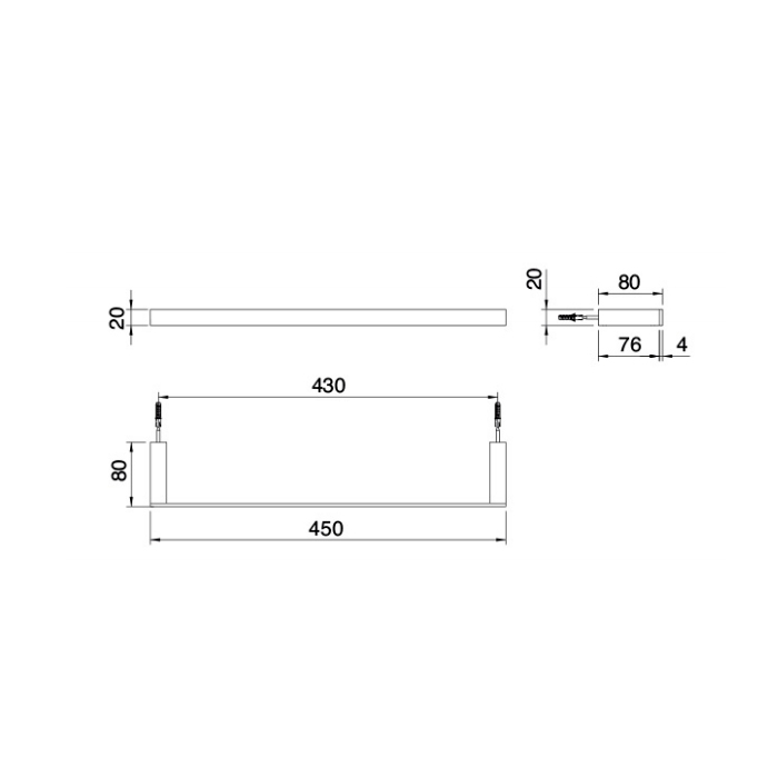 Treemme Quadra Полотенцедержатель 45 см, цвет: хром IT1Z06CCZZZZ