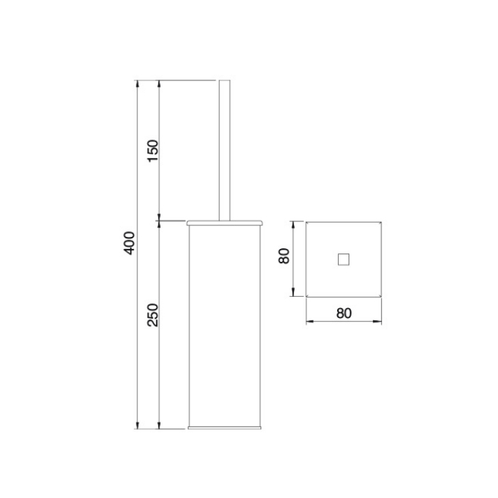 Treemme Quadra Ершик подвесной, цвет: хром IT1Z13CCZZZZ