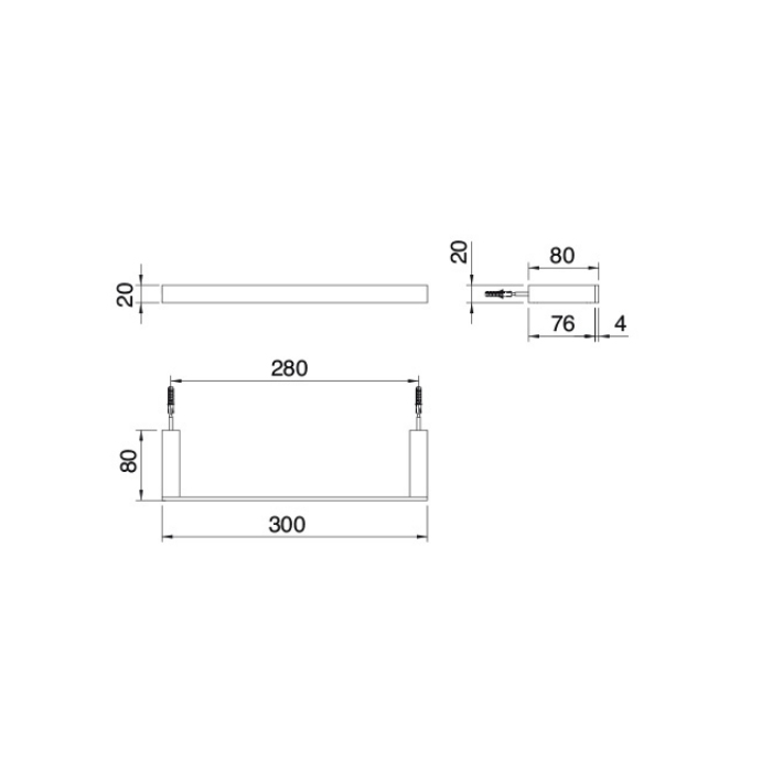 Treemme Quadra Полотенцедержатель 30 см, цвет: черный IT1Z24NNZZZZ