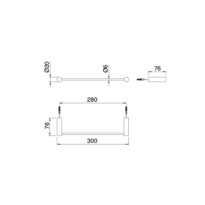 Treemme Filo Полотенцедержатель 30 см, цвет: черный IT3Z24NNZZZZ