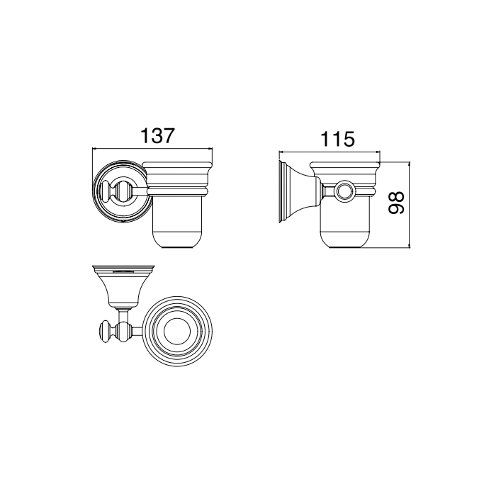 Treemme 8200 Держатель стакана, подвесной, цвет: хром IT8204CCZZPP