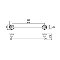 Treemme 8200 Полотенцедержатель 56 см, цвет: хром IT8205CCZZZZ