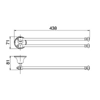 Treemme 8200 Полотенцедержатель двойной 45 см, цвет: хром IT8222CCZZZZ
