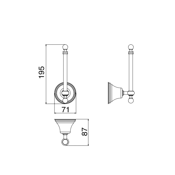 Treemme 8200 Держатель для запасного рулона, подвесной, цвет: золото IT8228DDZZZZ