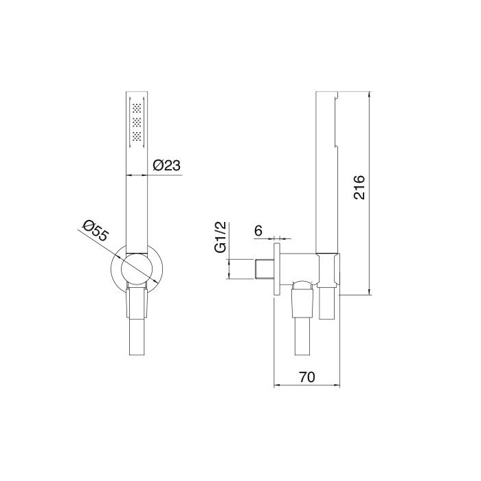 Treemme 3.6MM Гигиенический душ, цвет: нержавеющая сталь RWIT2847IS71
