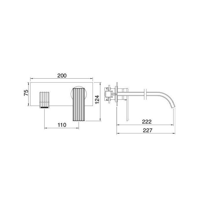 Treemme Ios Смеситель для раковины, встраиваемый, цвет: черный матовый RWIT2AA6NN04