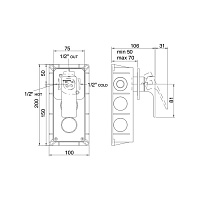 Treemme Hask Смеситель для раковины/душа, встраиваемый, цвет: черный матовый RWIT6A59NN80