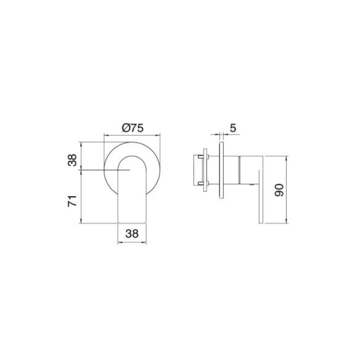 Treemme 3.6MM Смеситель для душа, встраиваемый, цвет: нержавеющая сталь RWIT9AC8IS01