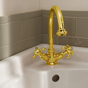 Sbordoni Firenze Смеситель для раковины на 1 отв. с донным клапаном, цвет: глянцевая латунь FI85OL