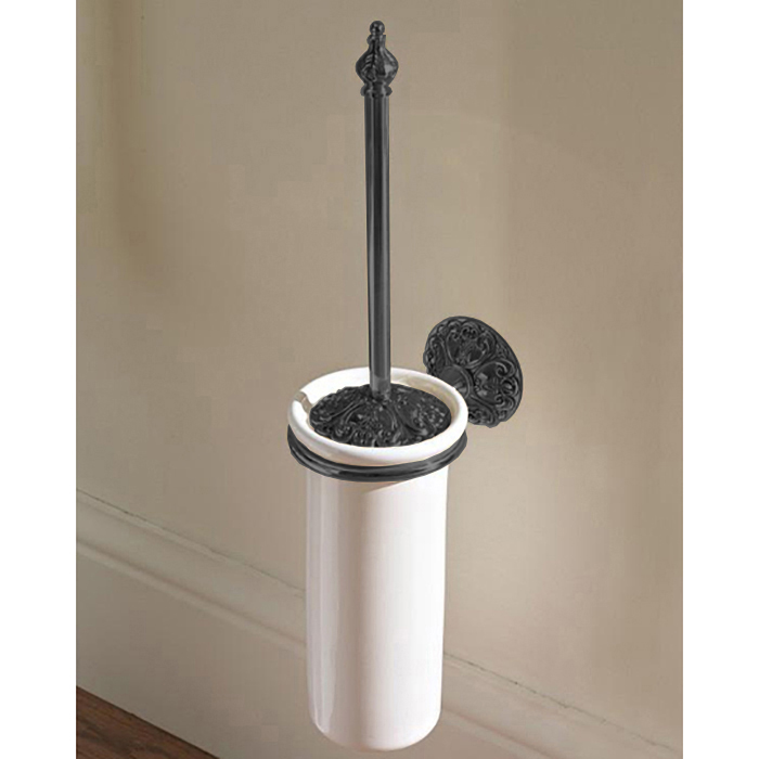 Sbordoni Flora Ершик для унитаза подвесной с керамической колбой, цвет: черный никель FL111NN