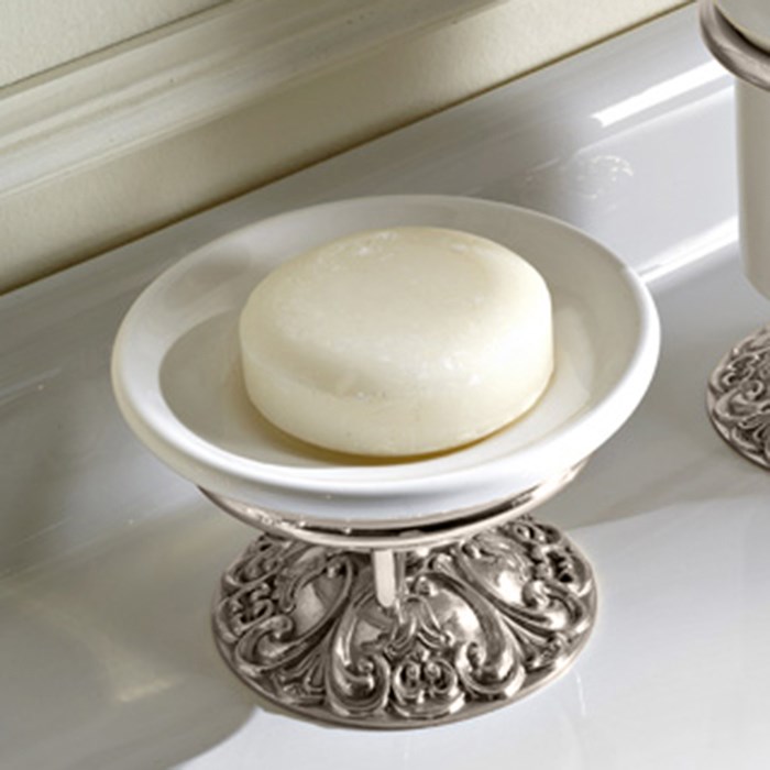 Sbordoni Flora Мыльница с керамической чашей, настольная, цвет: никель FL200NI