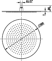 Villeroy & Boch Верхний душ, 35х35хh5,6 см, цвет: хром TVC00000300061