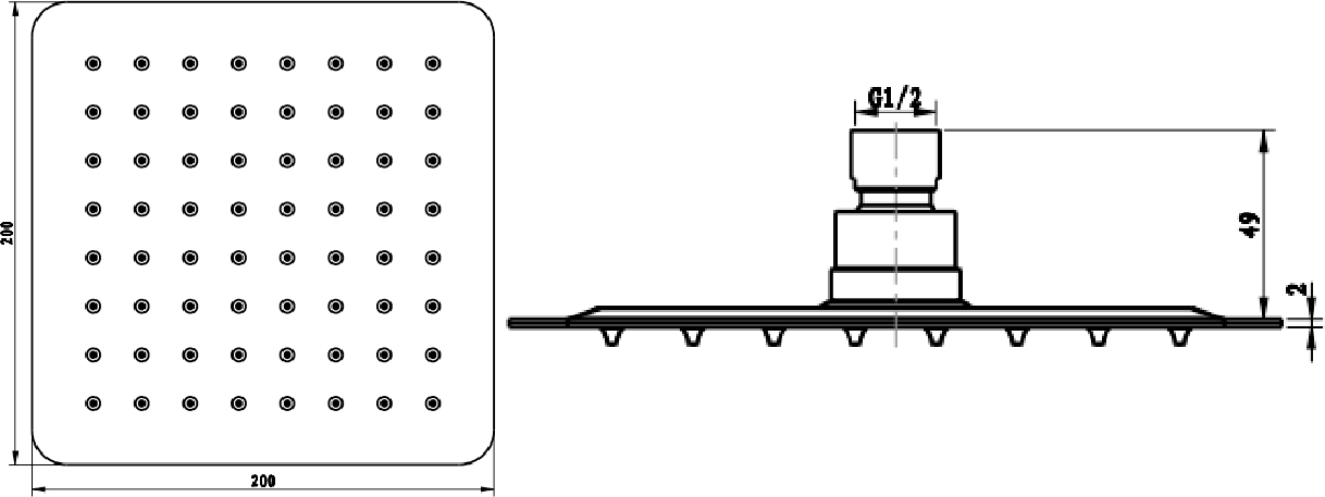 Villeroy & Boch Верхний душ, 20х20хh5,1 см, цвет: хром TVC00040220061