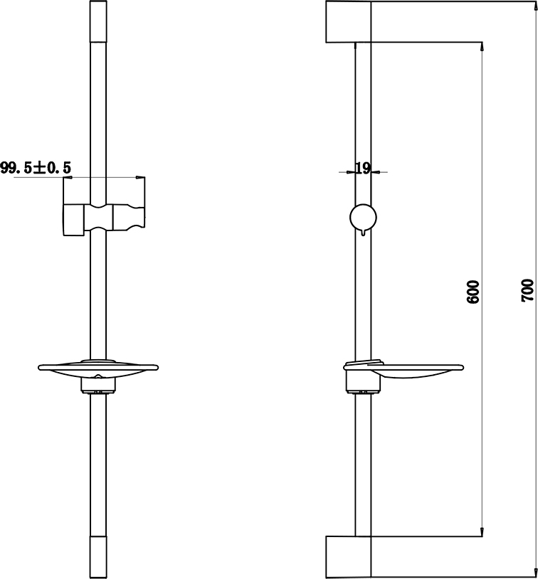 Bravat Душевая штанга, 14,5х17,5хh70, цвет: хром D141C-1