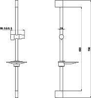 Bravat Душевая штанга, 14,5х17,5хh70, цвет: хром D141C-1