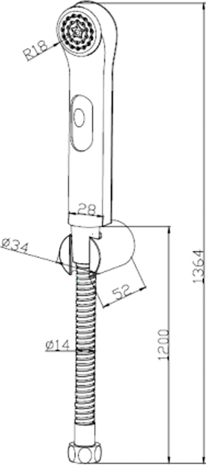 Bravat Гигиенический душ, 3,8х5,2хh16,4, цвет: хром D9122CP-RUS